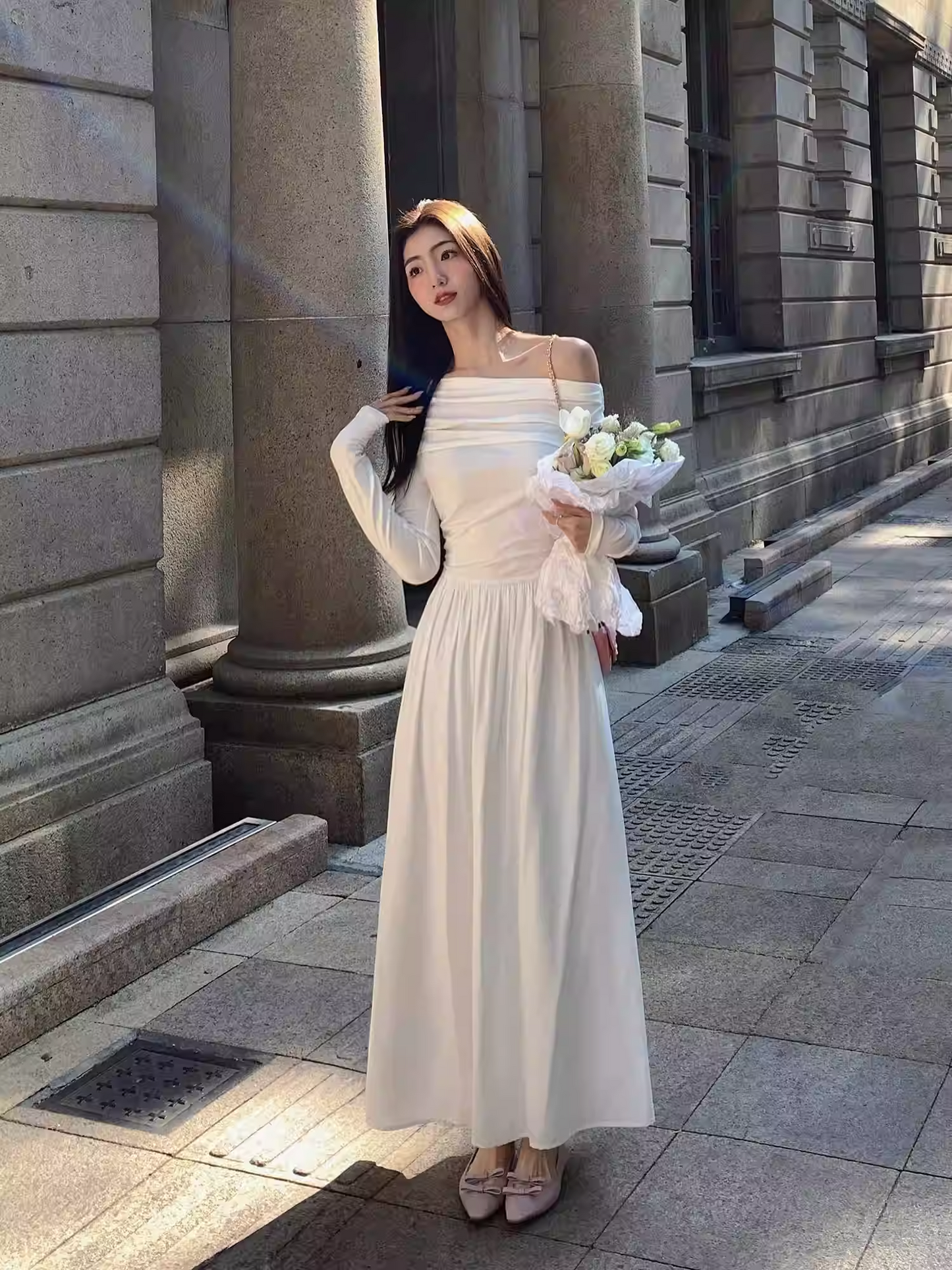 Đầm Trễ Vai Dáng Dài Mulvan