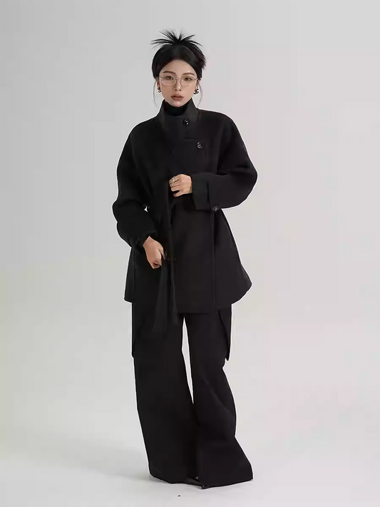 Áo Khoác Dạ Cổ Chéo