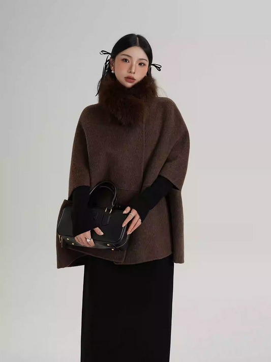 Áo Khoác Dạ Cổ Lông