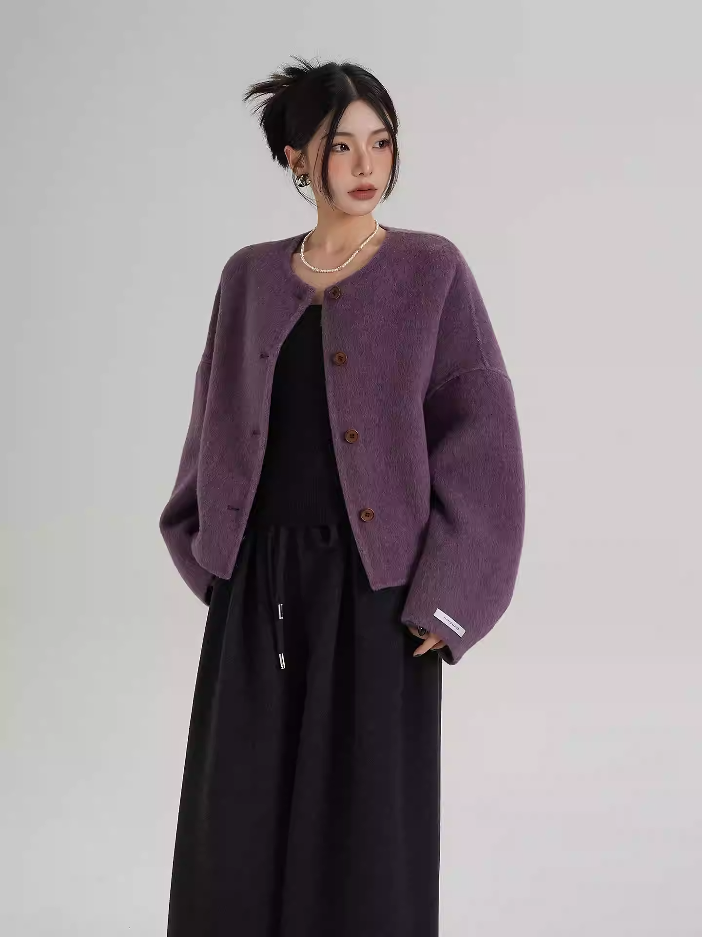 Áo Cardigan Dáng Tròn Phom Rộng