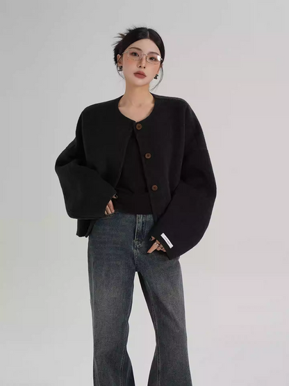 Áo Cardigan Dáng Tròn Phom Rộng