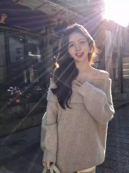 Áo Len Trễ Vai Mulvan