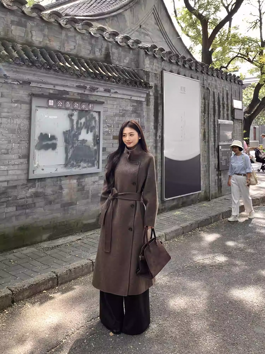 Áo Khoác Dạ Thắt Đai