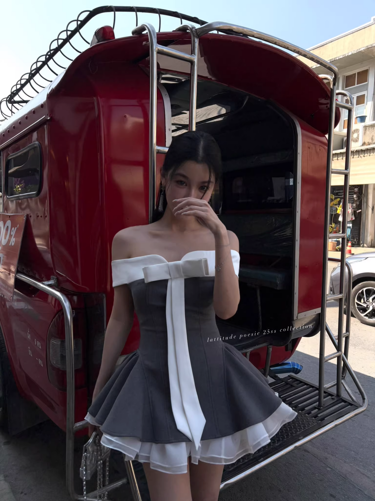 Váy Cúp Ngực Nơ Trắng