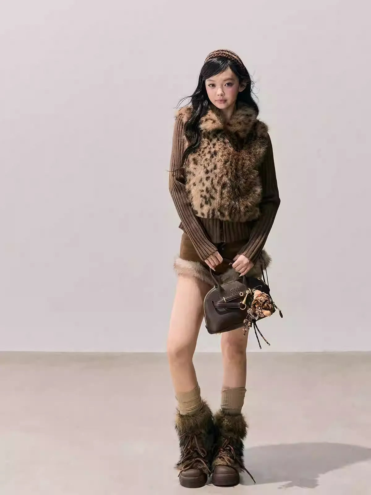 Áo Khoác Lông Phối Len