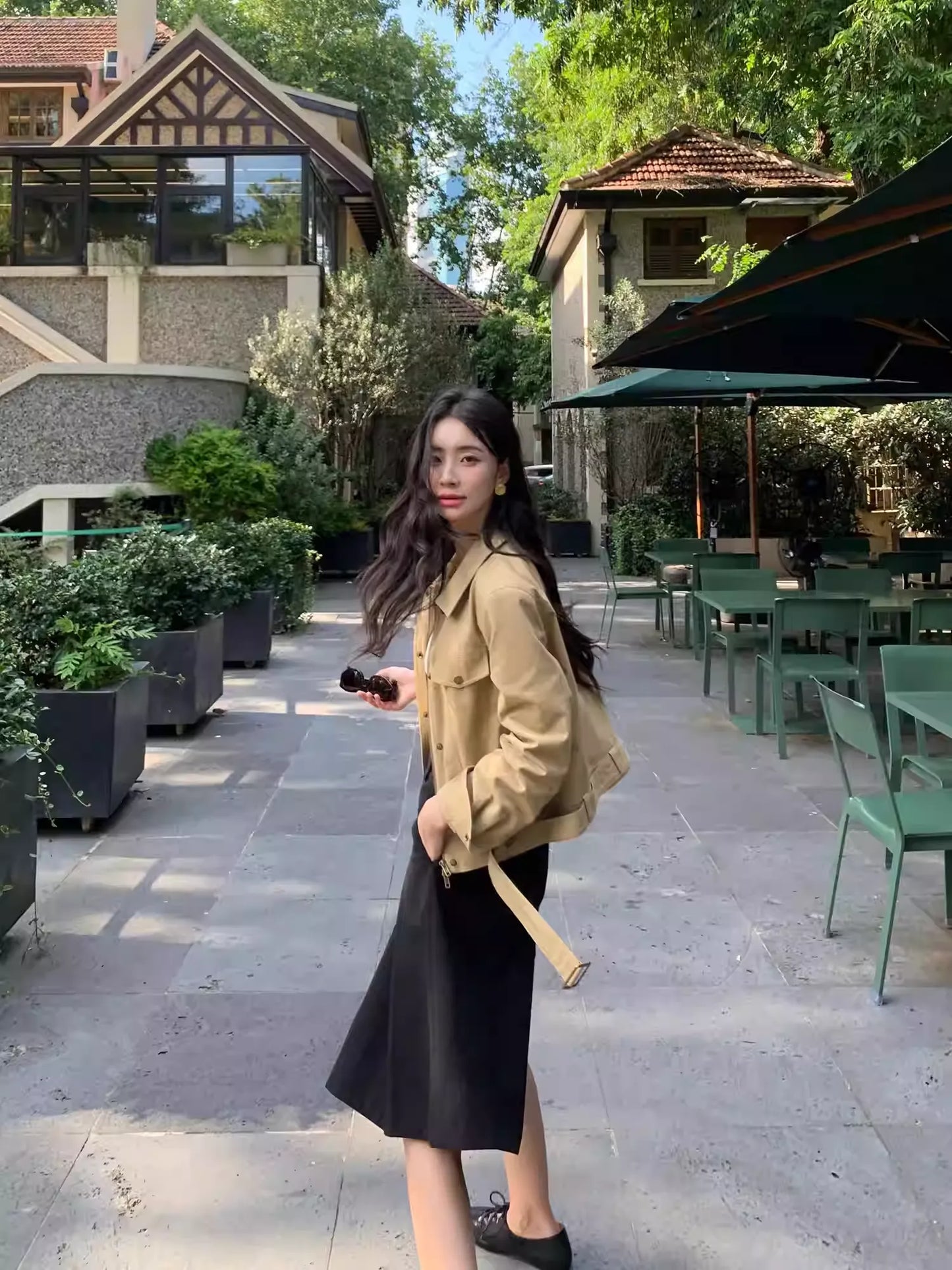 Áo Khoác Kaki Dáng Lửng