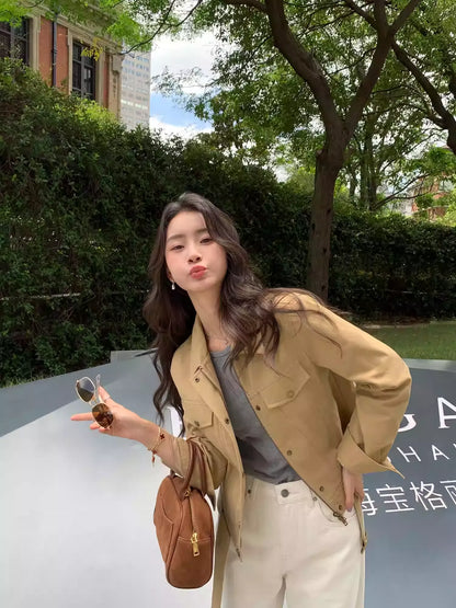 Áo Khoác Kaki Dáng Lửng