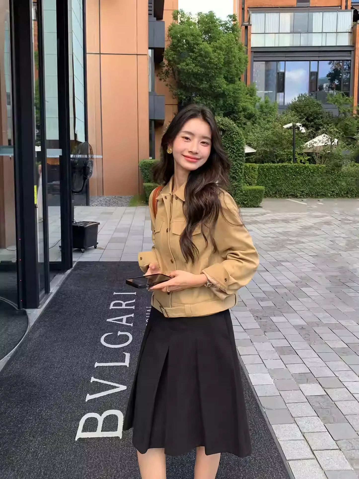 Áo Khoác Kaki Dáng Lửng