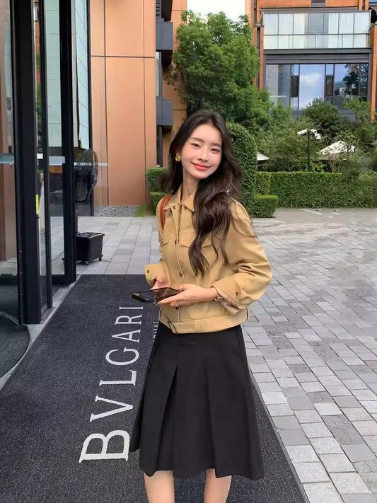 Áo Khoác Kaki Dáng Lửng