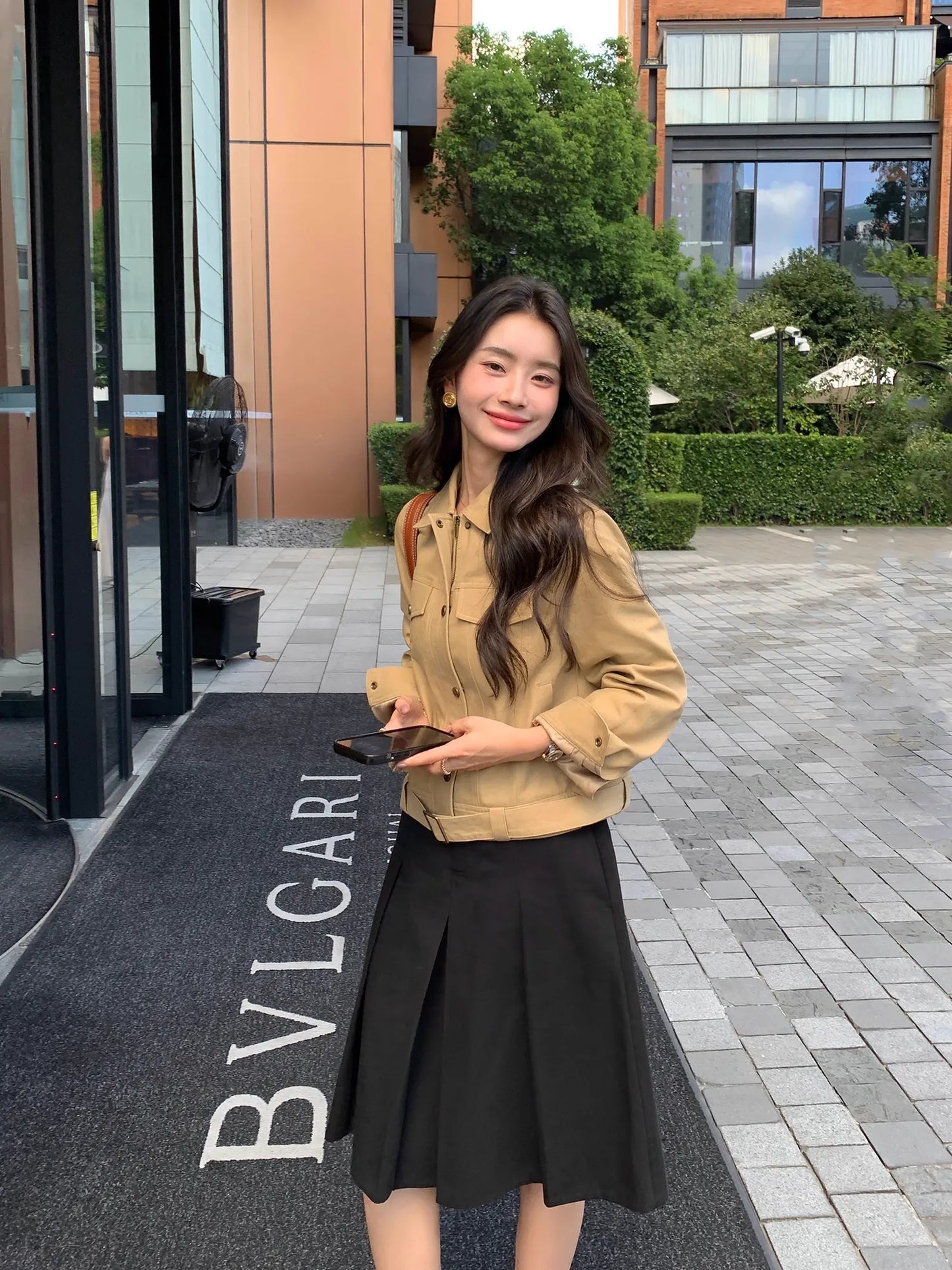 Áo Khoác Kaki Dáng Lửng