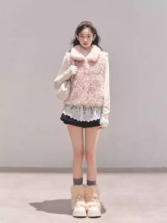 Gile Lông Xù Hồng Kiểu Hàn